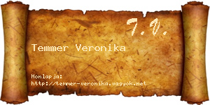 Temmer Veronika névjegykártya